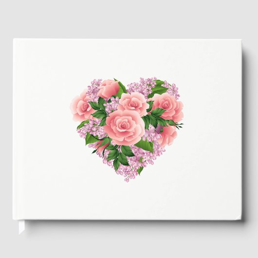 D'or Livre d'invité - Coeur floral (Recto)