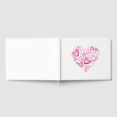 D'or Livre d'invité Coeur joyeux rose (Complet)