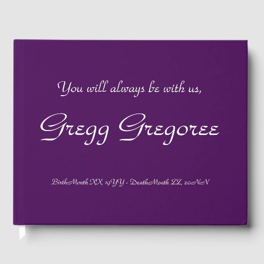 D'or Livre d'invité commémoratif en deuil et élégant (Recto)