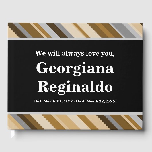 D'or Livre d'invité commémoratif en deuil et élégant (Recto)