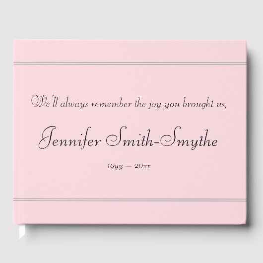 D'or Livre d'invité commémoratif minimal et respectable (Recto)