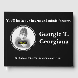 D'or Livre d'invité commémoratif simple et basique