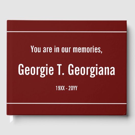 D'or Livre d'invité commémoratif sobre et ordinaire (Recto)