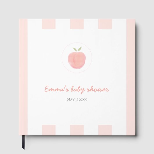 D'or Livre d'invité de Baby shower Peach Sweet Rose (Recto)