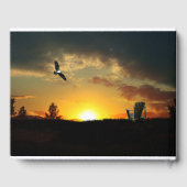 D'or Livre d'invité de Grassy Meadow Yellow Sunset (Verso)