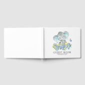 D'or Livre d'invité du Baby shower éléphant joyeux (Complet)