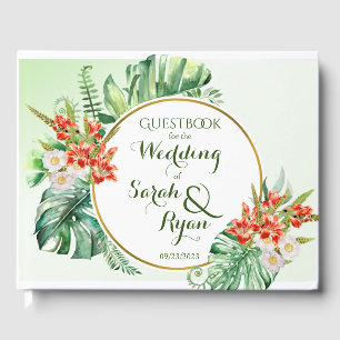 D'or Livre d'invité du Mariage de la ceinture tropicale