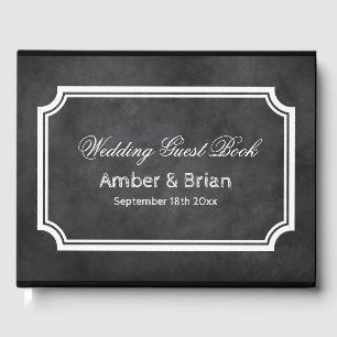 D'or Livre d'invité du mariage de tableau noir personna