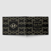 D'or Livre d'invité du mariage géométrique Monogramme (Complet)