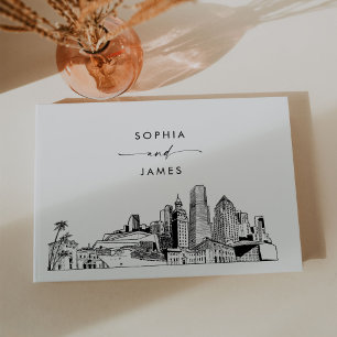 D'or Livre d'invité du Mariage Miami Skyline