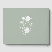 D'or Livre d'invité du Rose Sage Green Mariage (Verso)