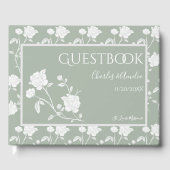 D'or Livre d'invité du Rose Sage Green Mariage (Recto)