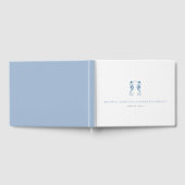 D'or Livre d'invité Dusty Blue Ocean Mariage (Complet)