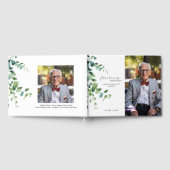 D'or Livre d'invité Eucalyptus Photo Memorial (Complet)