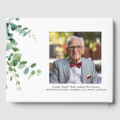 D'or Livre d'invité Eucalyptus Photo Memorial (Verso)