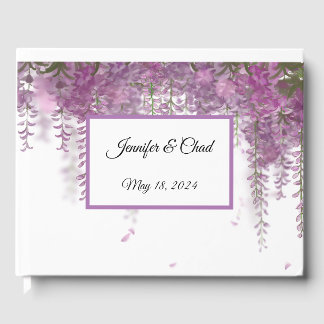 D'or Livre d'Invité Floral Violet