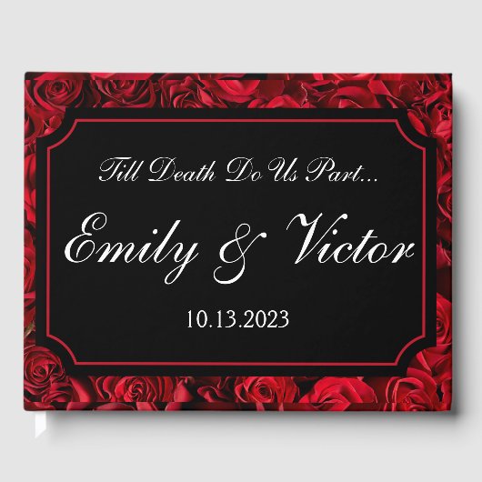 D'or Livre d'invité gothique Rose personnalisable (Recto)