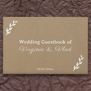 D'or Livre d'invité Kraft & Rustic Mariage