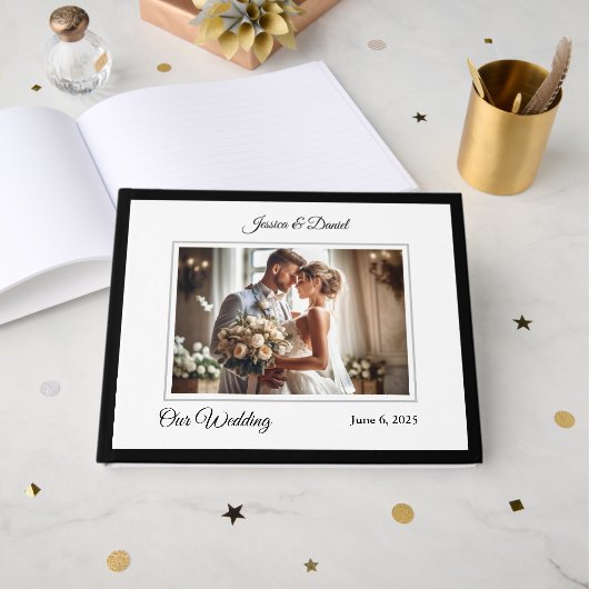 D'or Livre d'invité mariage (Recto ouvert)