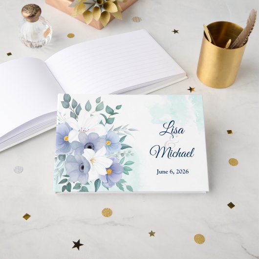 D'or Livre d'invité mariage (Recto ouvert)