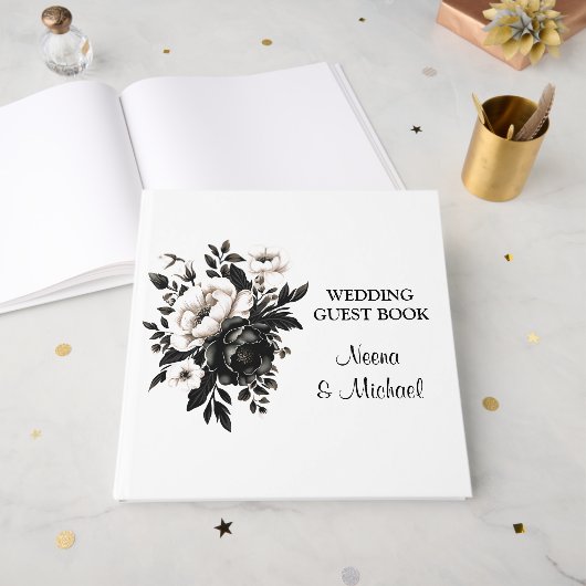 D'or Livre d'invité mariage (Recto ouvert)