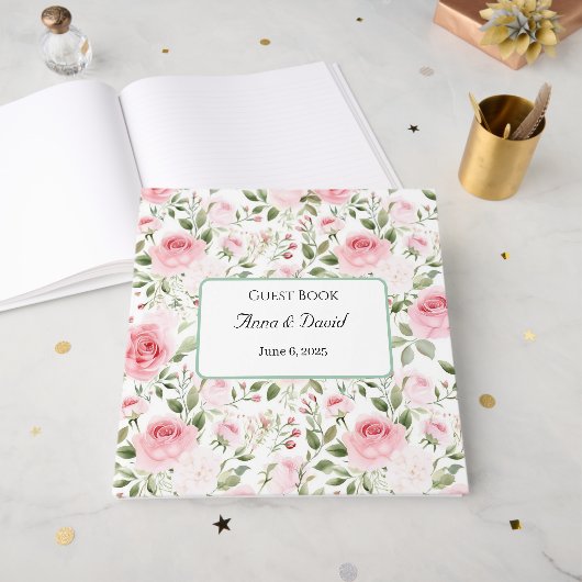 D'or Livre d'invité mariage (Recto ouvert)