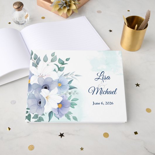 D'or Livre d'invité mariage (Recto ouvert)