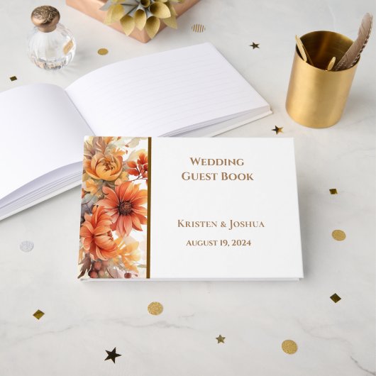D'or Livre d'invité mariage (Recto ouvert)