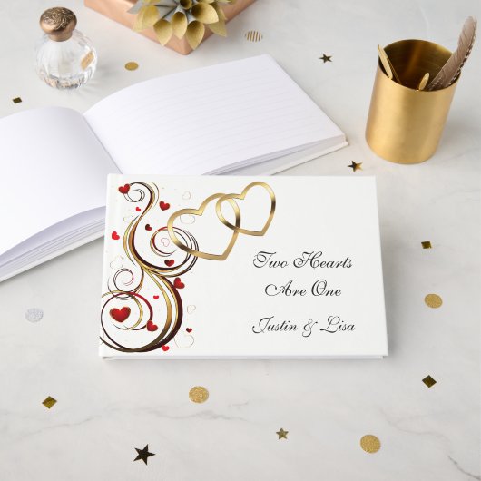 D'or Livre d'invité mariage (Recto ouvert)