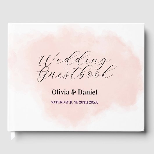 D'or Livre d'invité mariage Aquarelle Peach Wash Soft (Recto)