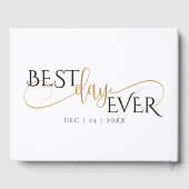 D'or Livre d'invité mariage | Baubles noirs et or moder (Verso)