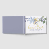 D'or Livre d'invité Mariage de fleurs d'aquarelle viole (Complet)