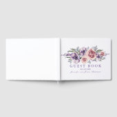 D'or Livre d'invité Mariage de fleurs d'aquarelle viole (Complet)