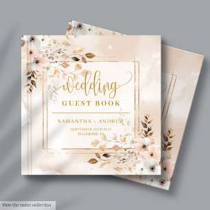 D'or Livre d'invité Mariage de Powder Pink and Gold Fal