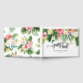 D'or Livre d'invité Mariage des fleurs d'aquarelle trop (Complet)