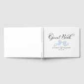 D'or Livre d'invité mariage | Dusty Blue Bow Calligraph (Complet)