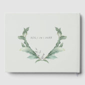 D'or Livre d'invité mariage |Elégant Feuille tropical m (Verso)