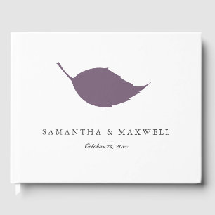 D'or Livre d'invité mariage Feuille pourpre