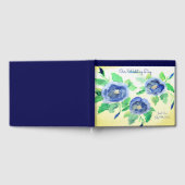 D'or Livre d'invité Mariage Floral bleu Marine (Complet)