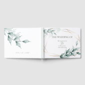 D'or Livre d'invité mariage | Grayed Jade Green Botanic (Complet)
