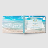 D'or Livre d'invité mariage | Monogramme moderne géomét (Complet)