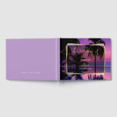 D'or Livre d'invité mariage | Plage de nuit tropicale e (Complet)