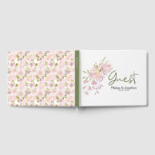 D'or Livre d'invité Mariage rose Blush Magnolia (Complet)