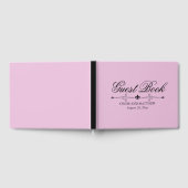 D'or Livre d'invité Mariage rose clair, Texte noir, Per (Complet)