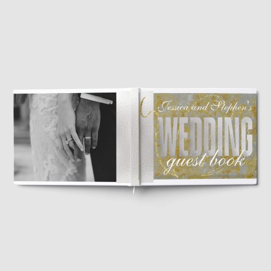 D'or Livre d'invité mariage Silver Lining (Complet)