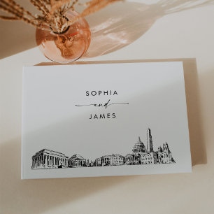D'or Livre d'invité Mariage Skyline de Washington DC