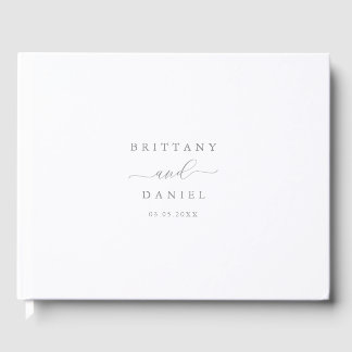 D'or Livre d'invité minimaliste Élégant Script Mariage