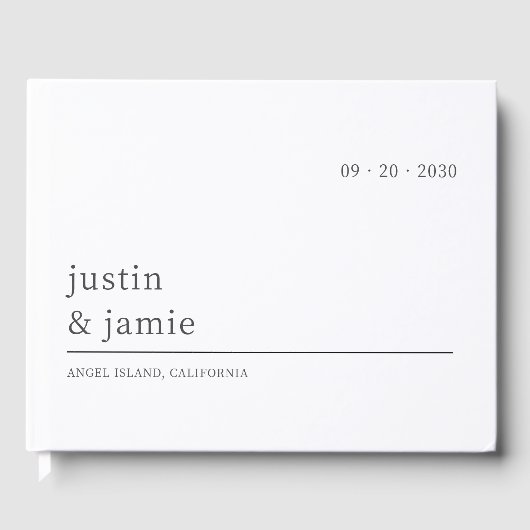 D'or Livre d'invité minimaliste Mariage (Recto)