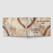 D'or Livre d'invité personnalisé unique de baseball (Complet)