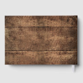 D'or Livre d'invité Rustic Distressed Wood Mariage (Verso)